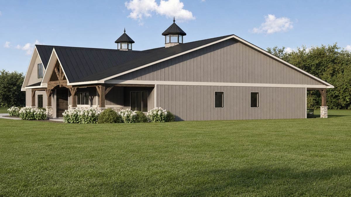 Plan 135477GRA: Modern Farmhouse House Plan with Four Bedrooms and Attached Four-Car Garage - Image #8 - Country, Craftsman, Farmhouse, Modern Farmhouse, New American
