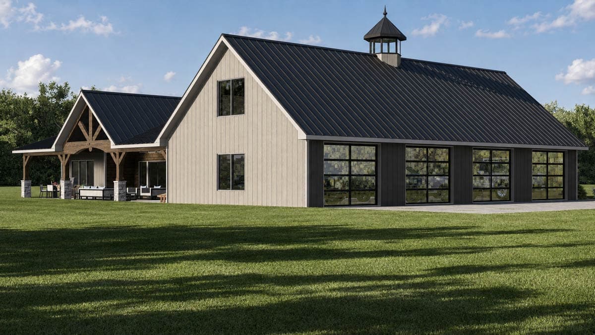 Plan 135477GRA: Modern Farmhouse House Plan with Four Bedrooms and Attached Four-Car Garage - Image #3 - Country, Craftsman, Farmhouse, Modern Farmhouse, New American