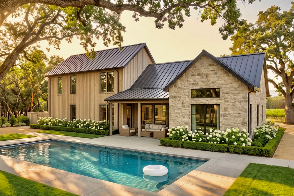 Plan 820023WSF: Transitional Farmhouse House Plan with 3 Bedrooms and Vaulted Ceilings - Image #2 - Contemporary, Hill Country, Modern Farmhouse, Transitional