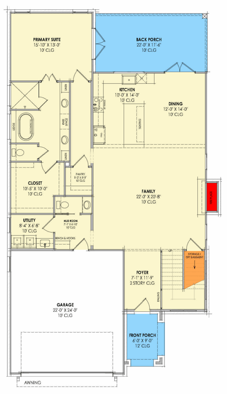 Plan 818224JSS: European Cottage House Plan with 4 Bedrooms and 2,759 Square Feet - Floor Plan - Main Level - Cottage, European, French Country, Transitional