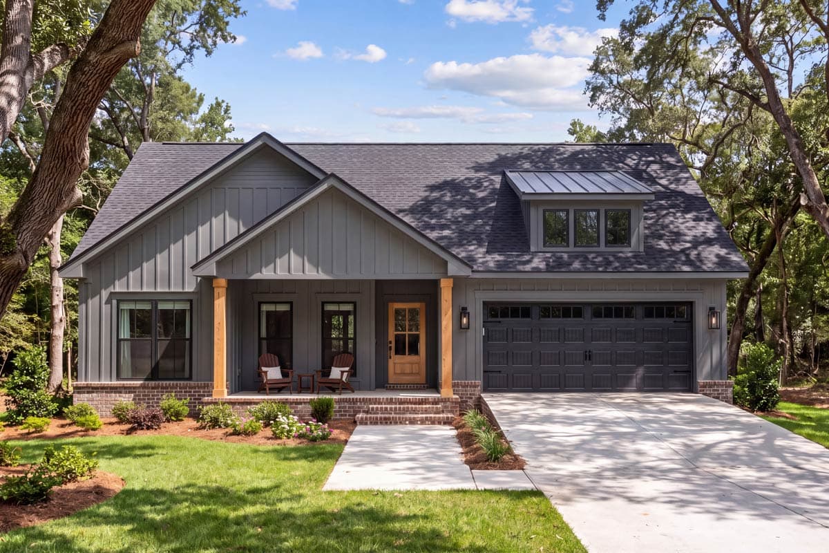Plan 52061HZ: Modern Farmhouse House Plan with 3 Bedrooms and 1400 Square Feet - Image #4 - Country, Modern Farmhouse, Traditional