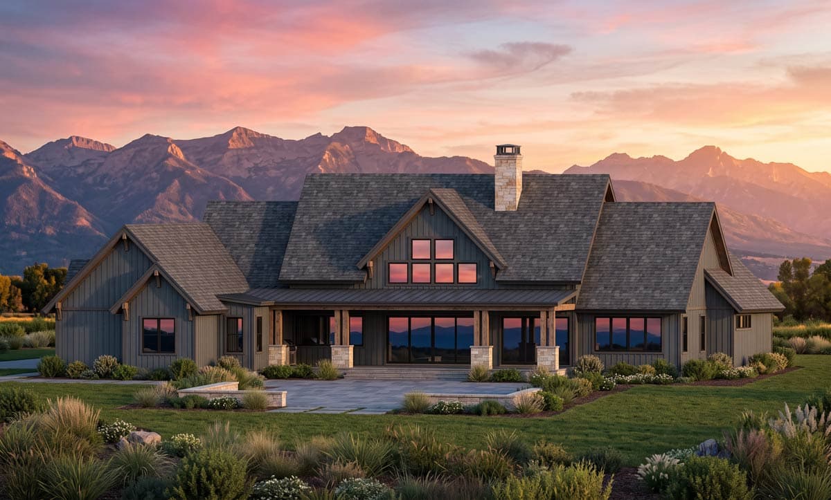 Plan 818225JSS: Modern Mountain Farmhouse House Plan with Four Bedrooms and Bonus Room - Image #2 - Farmhouse, Modern Farmhouse, Mountain, Rustic