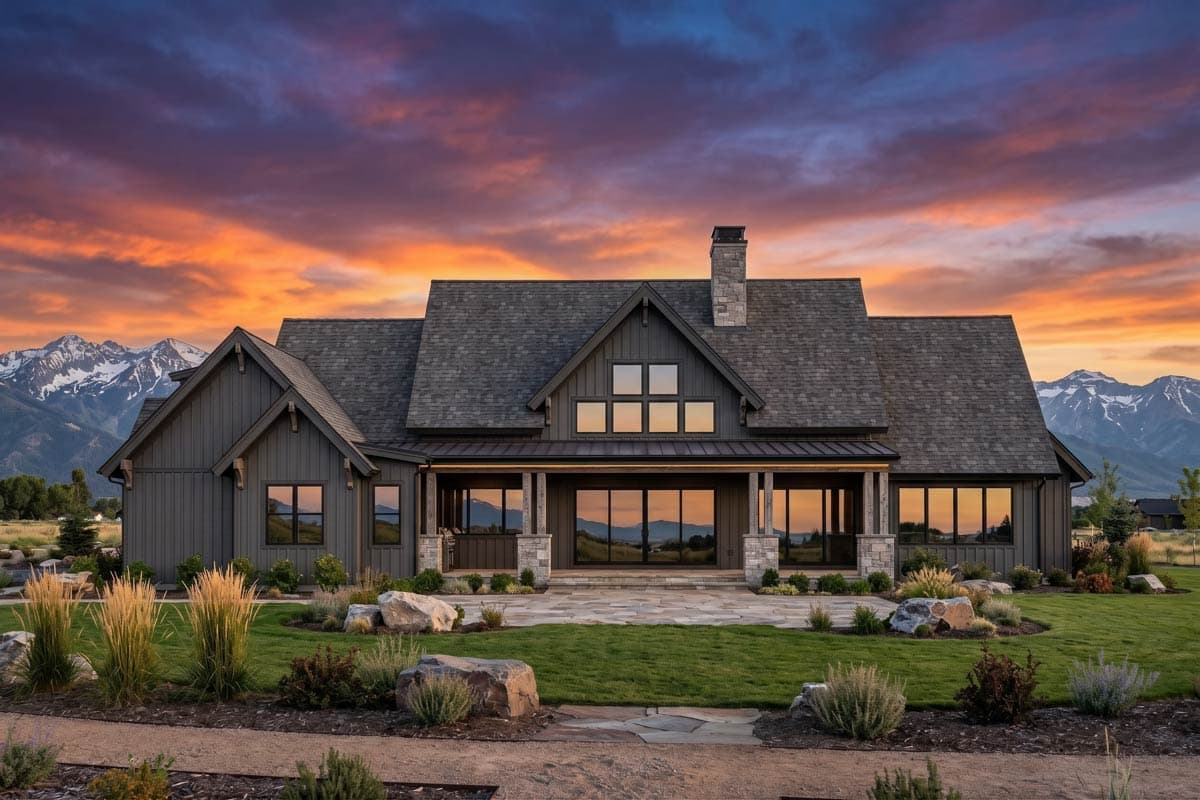 Plan 818225JSS: Modern Mountain Farmhouse House Plan with Four Bedrooms and Bonus Room - Image #4 - Farmhouse, Modern Farmhouse, Mountain, Rustic