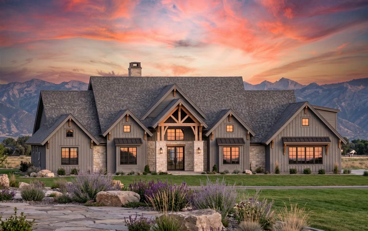Plan 818225JSS: Modern Mountain Farmhouse House Plan with Four Bedrooms and Bonus Room - Image #6 - Farmhouse, Modern Farmhouse, Mountain, Rustic