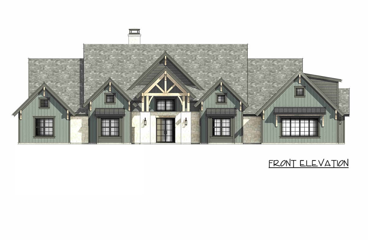 Plan 818225JSS: Modern Mountain Farmhouse House Plan with Four Bedrooms and Bonus Room - Image #9 - Farmhouse, Modern Farmhouse, Mountain, Rustic