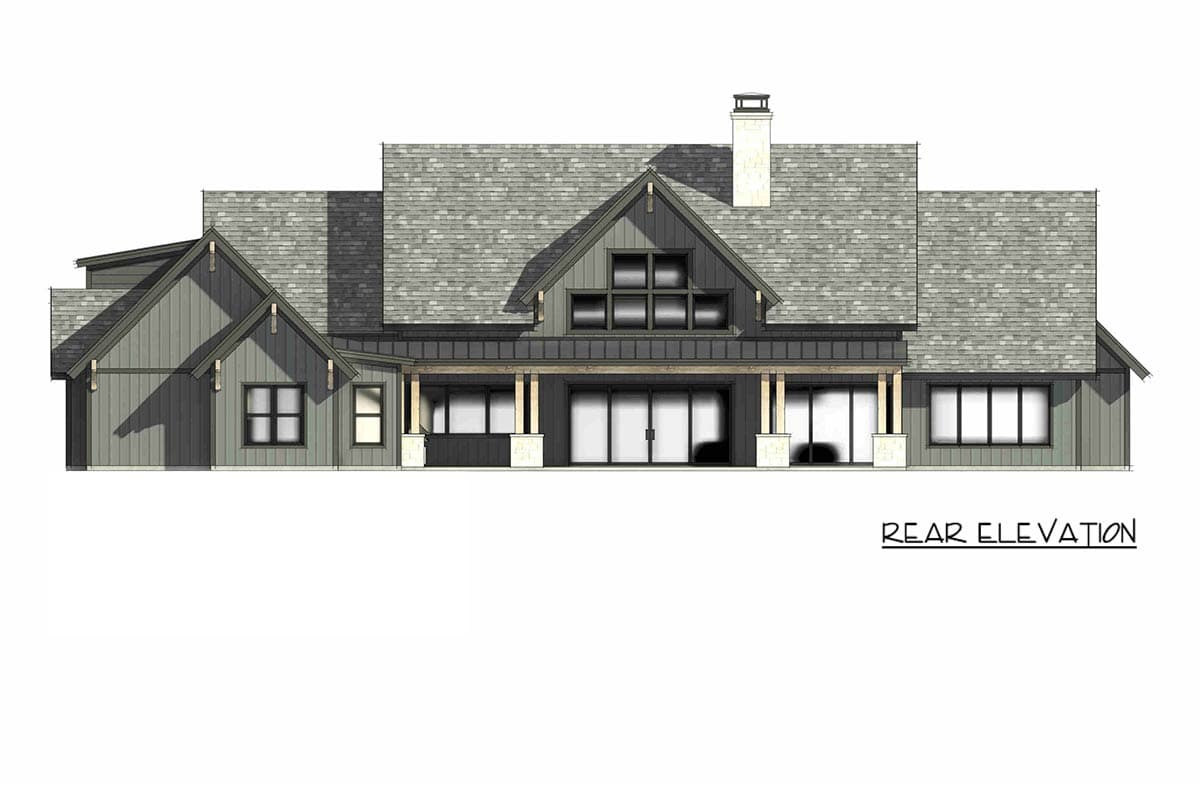 Plan 818225JSS: Modern Mountain Farmhouse House Plan with Four Bedrooms and Bonus Room - Image #11 - Farmhouse, Modern Farmhouse, Mountain, Rustic