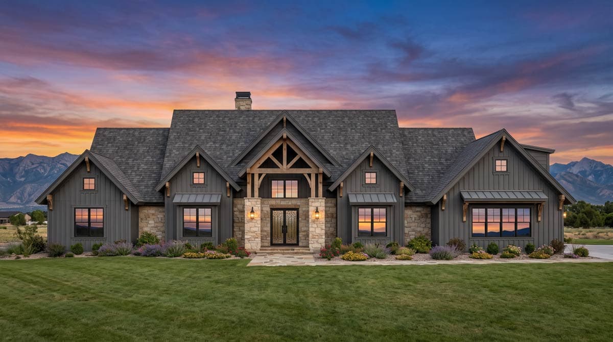 Plan 818225JSS: Modern Mountain Farmhouse House Plan with Four Bedrooms and Bonus Room - Image #3 - Farmhouse, Modern Farmhouse, Mountain, Rustic