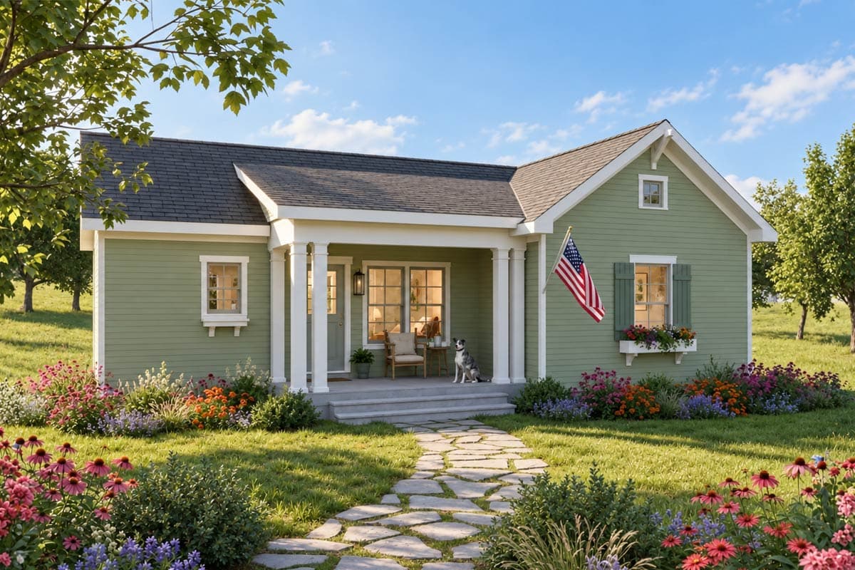 Plan image - 54081LK:2-Bedroom New American Cottage Plan with Covered Front and Rear Porches