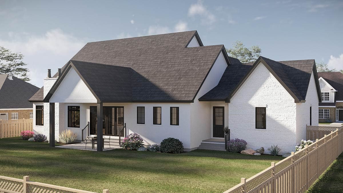 Plan 623680DJ: Modern Transitional House Plan with 3 Bedrooms and Courtyard - Image #6 - European, Modern, Transitional