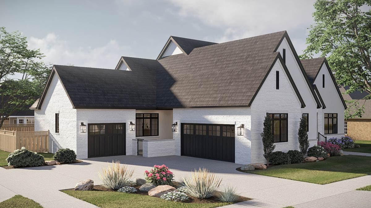 Plan 623680DJ: Modern Transitional House Plan with 3 Bedrooms and Courtyard - Image #4 - European, Modern, Transitional