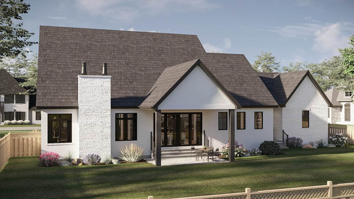 Plan 623680DJ: Modern Transitional House Plan with 3 Bedrooms and Courtyard - Image #7 - European, Modern, Transitional