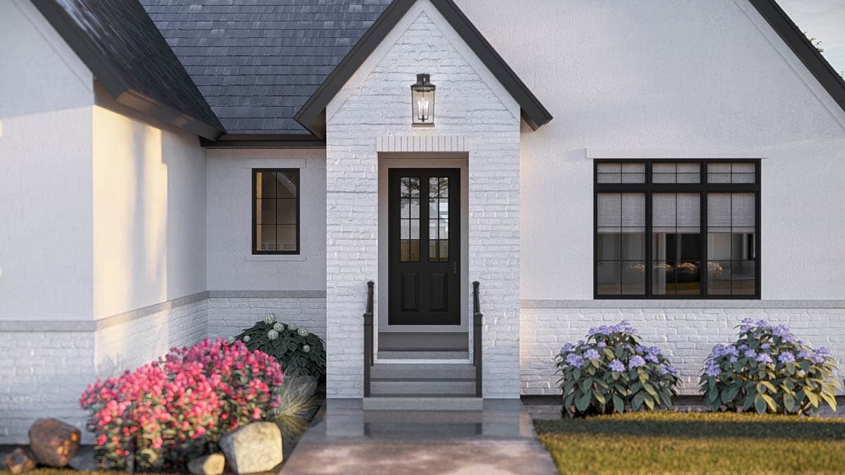 Plan 623680DJ: Modern Transitional House Plan with 3 Bedrooms and Courtyard - Image #8 - European, Modern, Transitional