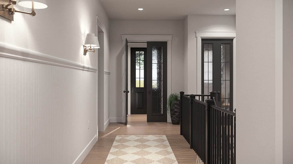 Plan 623680DJ: Modern Transitional House Plan with 3 Bedrooms and Courtyard - Image #9 - European, Modern, Transitional