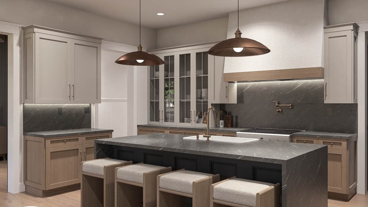Plan 623680DJ: Modern Transitional House Plan with 3 Bedrooms and Courtyard - Image #10 - European, Modern, Transitional