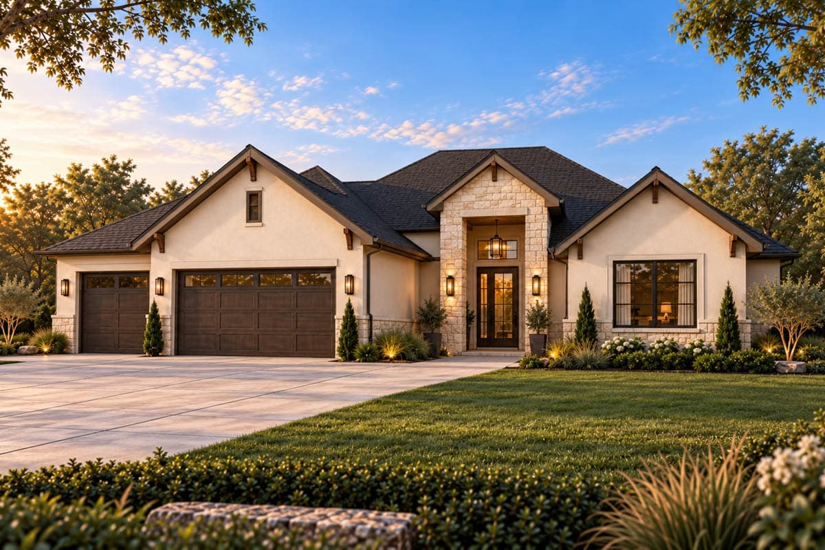Plan 405179FDC: Sophisticated European Style House Plan Featuring Three Bedrooms and Luxury Amenities - Image #3 - European, Hill Country, Traditional, Transitional