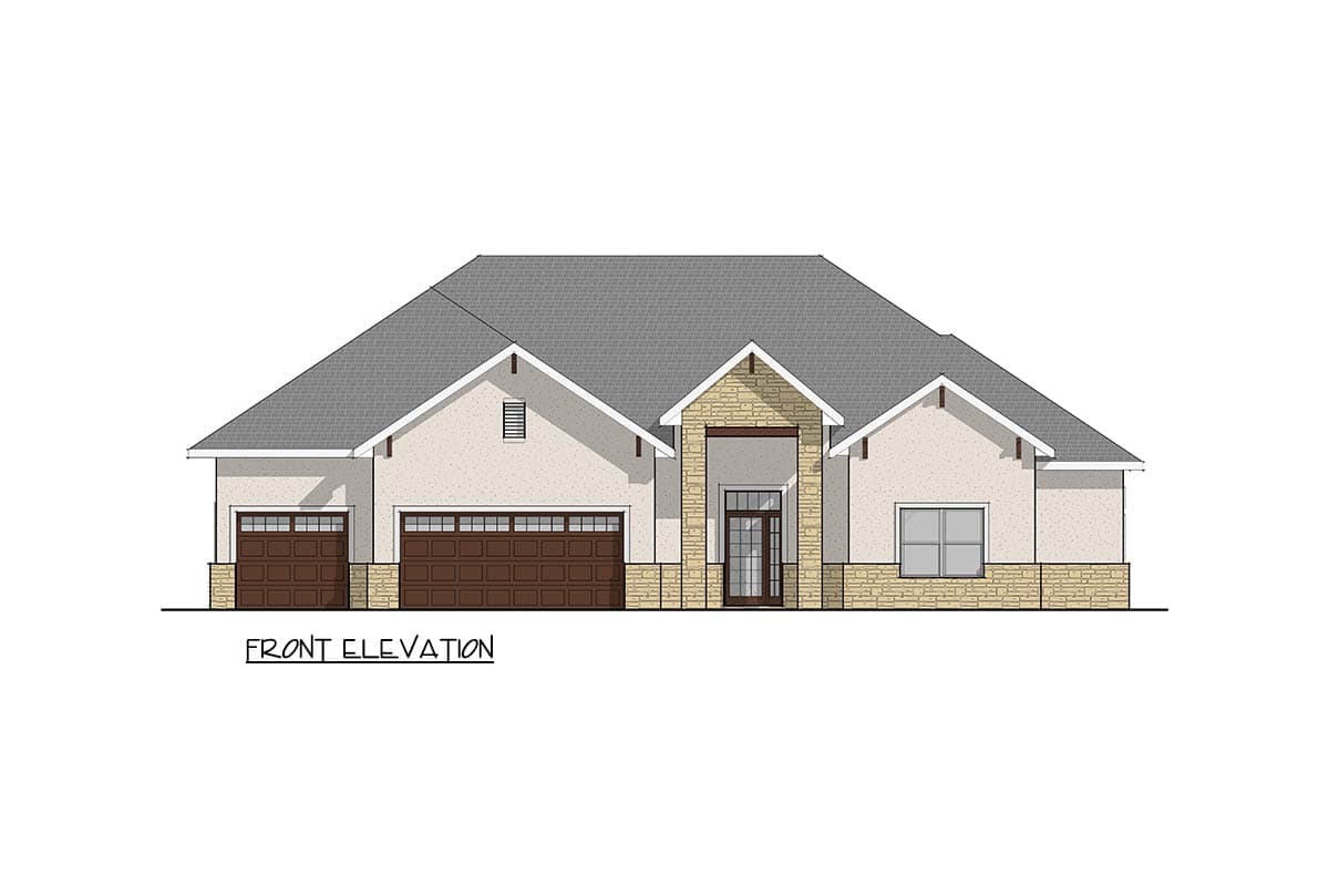 Plan 405179FDC: Sophisticated European Style House Plan Featuring Three Bedrooms and Luxury Amenities - Image #6 - European, Hill Country, Traditional, Transitional
