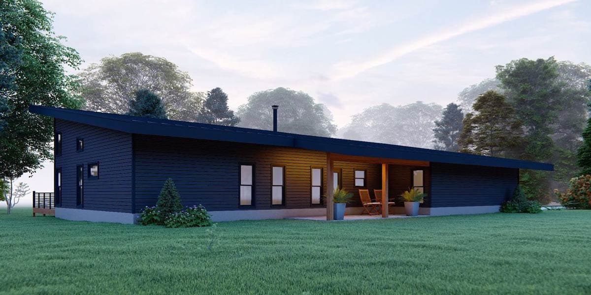 Plan 680709VR: Mid Century Modern Ranch House Plan with Two Primary Suites - Image #3 - Mid Century Modern, Modern, Ranch, Vacation