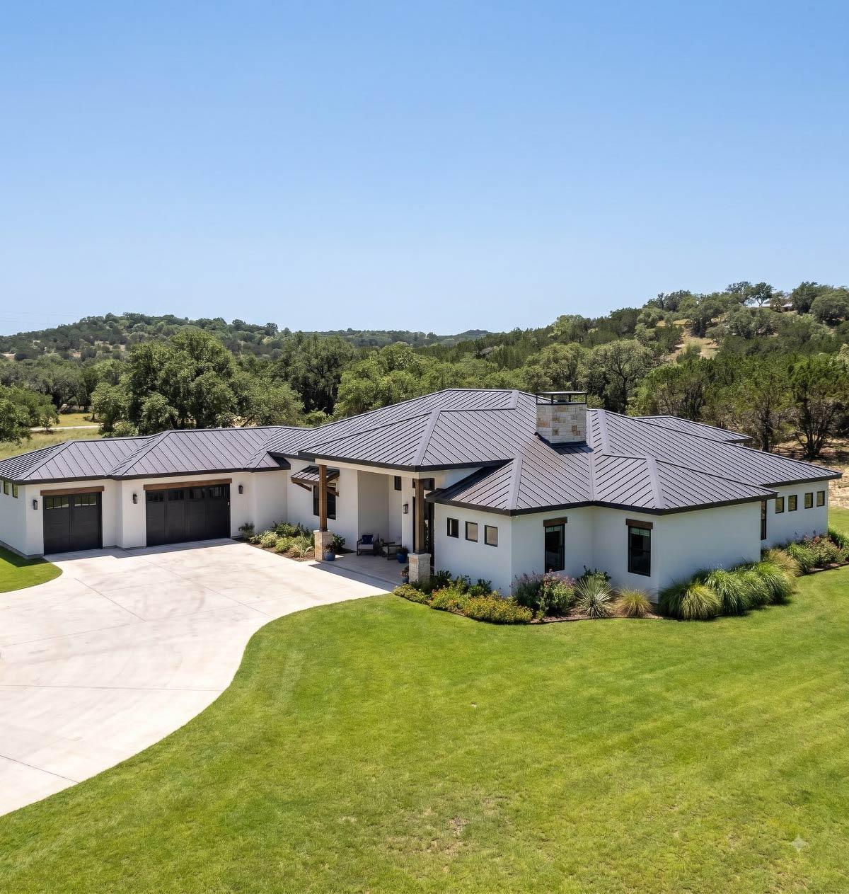 Plan 307754RAD: Modern Single Story House Plan with Three Bedrooms and Three-Car Garage - Image #2 - Hill Country, Modern, Ranch