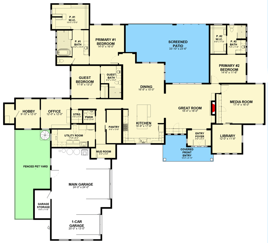 Plan 307754RAD: Modern Single Story House Plan with Three Bedrooms and ...