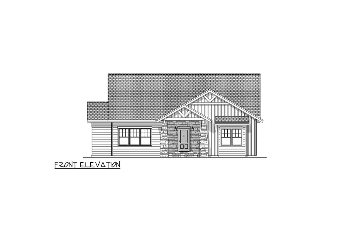 Plan 180032VNW: Craftsman Mountain Ranch House Plan with Three Bedrooms and Attached Garage - Image #6 - Craftsman, Mountain, Ranch, Rustic