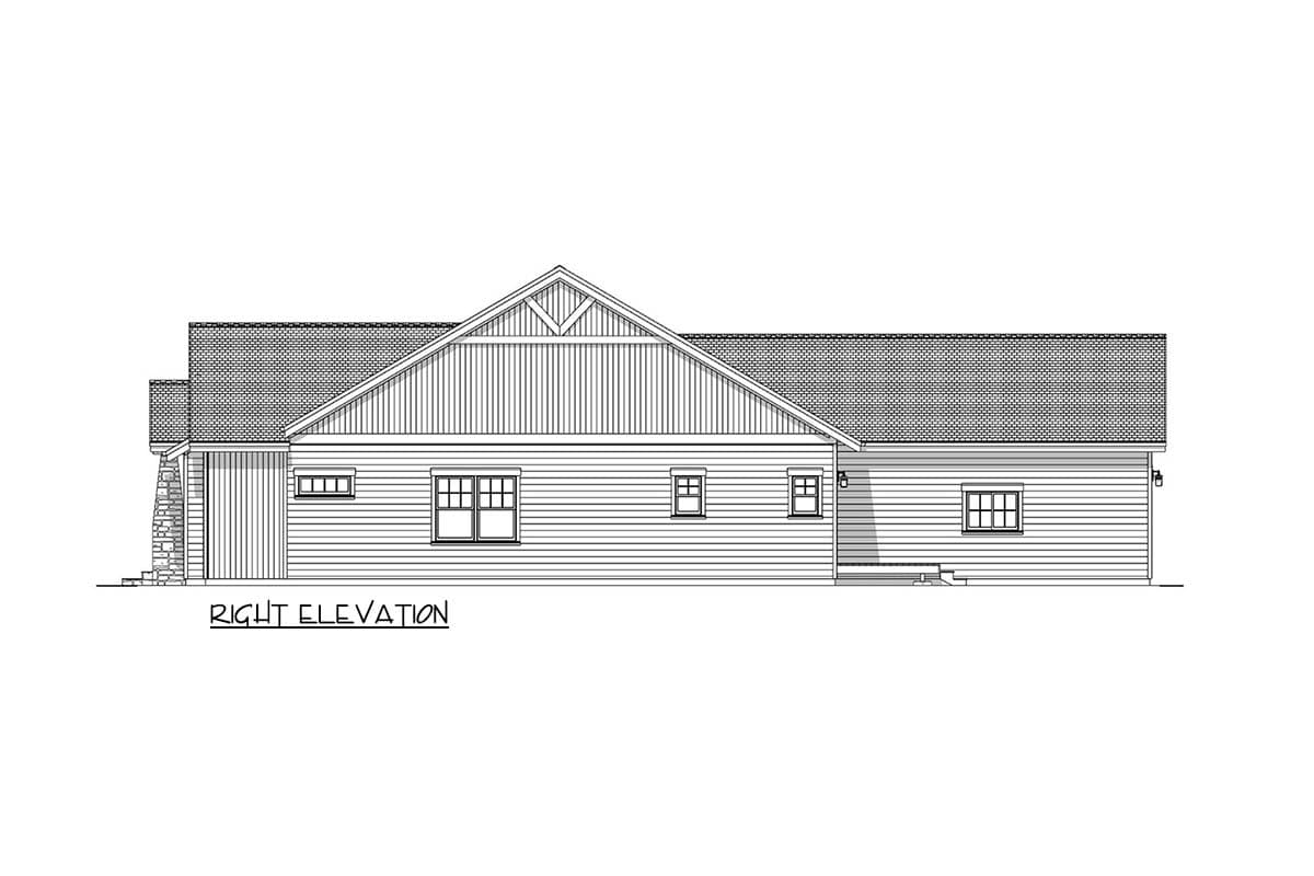 Plan 180032VNW: Craftsman Mountain Ranch House Plan with Three Bedrooms and Attached Garage - Image #9 - Craftsman, Mountain, Ranch, Rustic