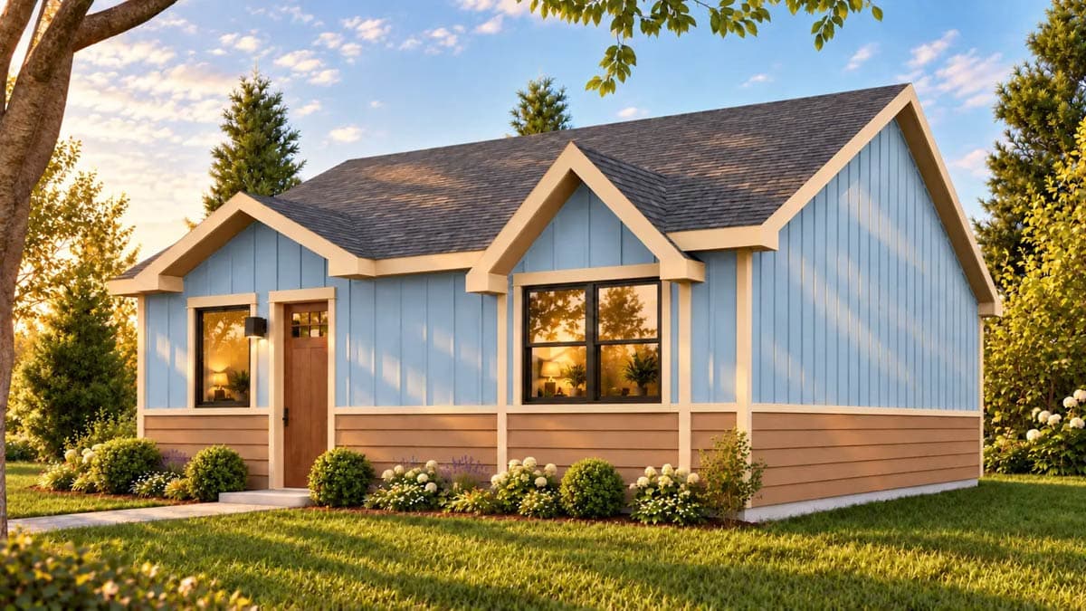 Plan 307755RAD: Charming Two-Bedroom Craftsman House Plan with Efficient Modern Layout - Image #2 - Craftsman, Ranch