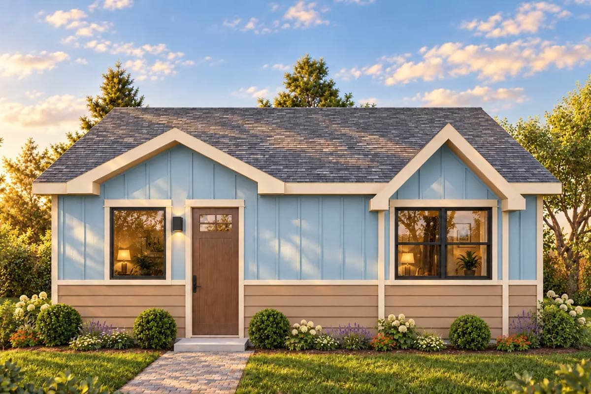 Plan image - 307755RAD:Charming Two-Bedroom Craftsman House Plan with Efficient Modern Layout
