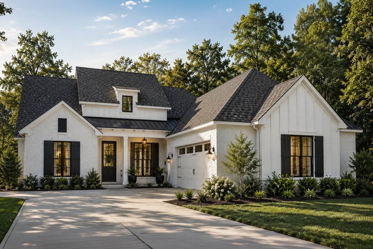 Plan image - 83144DC:Modern Farmhouse House Plan with 3 Bedrooms and Courtyard Entry
