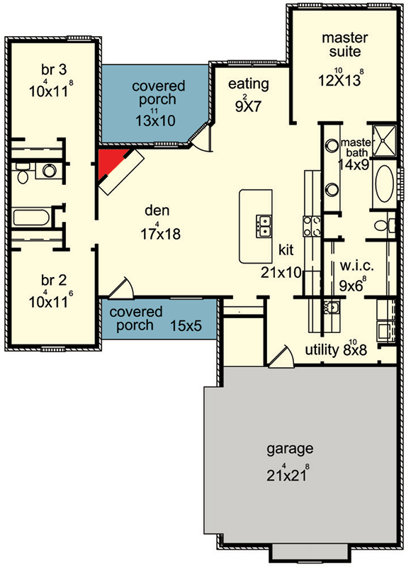 Plan 83144DC: Modern Farmhouse House Plan with 3 Bedrooms and Courtyard ...