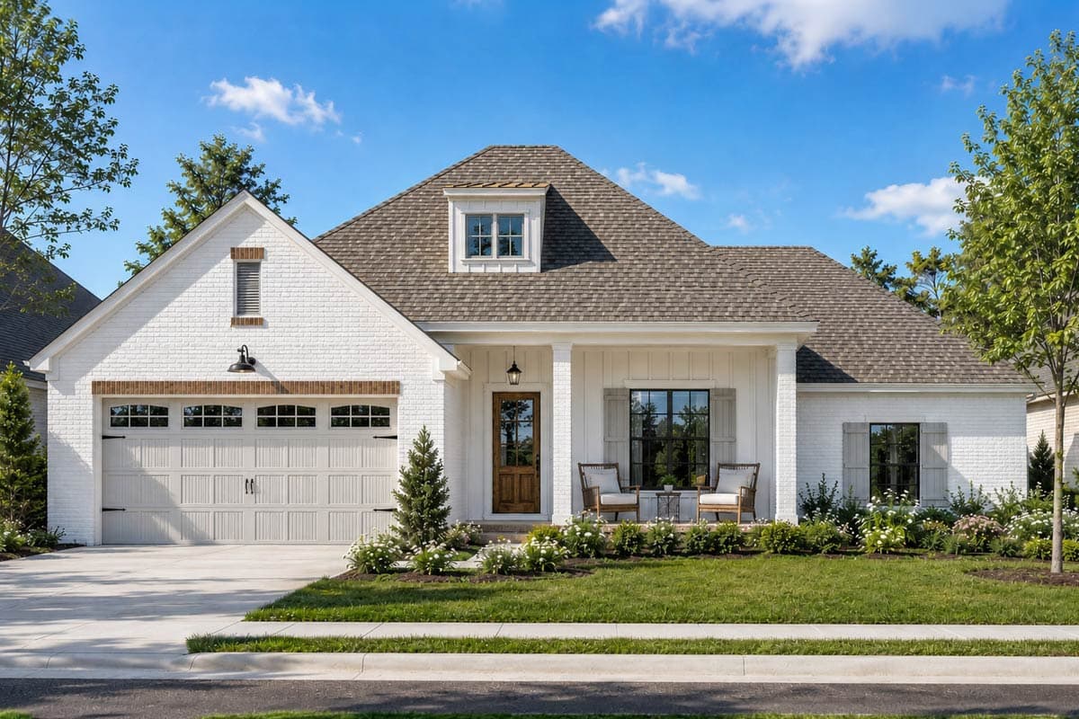Plan image - 83145DC:Charming Acadian House Plan with Three Bedrooms and Attached Garage