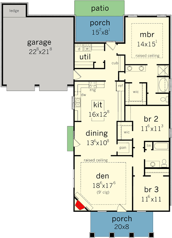 Plan 83146DC: Modern Farmhouse House Plan with 3 Bedrooms and 2-Car Garage - Floor Plan - Image #2 - Modern Farmhouse, Southern