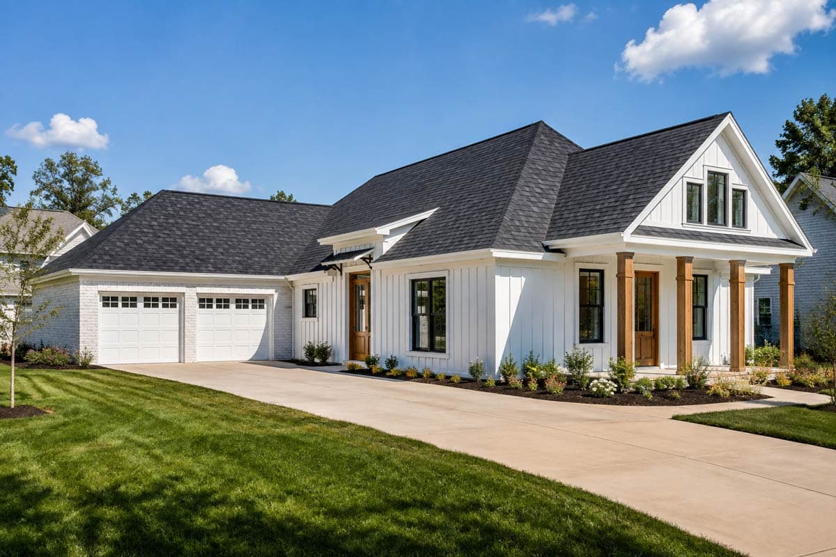 Plan image - 83146DC:Modern Farmhouse House Plan with 3 Bedrooms and 2-Car Garage