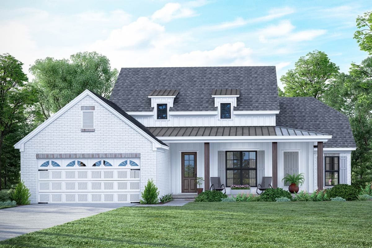 Plan image - 83147DC:Modern Farmhouse House Plan with 3 Bedrooms and Attached Garage