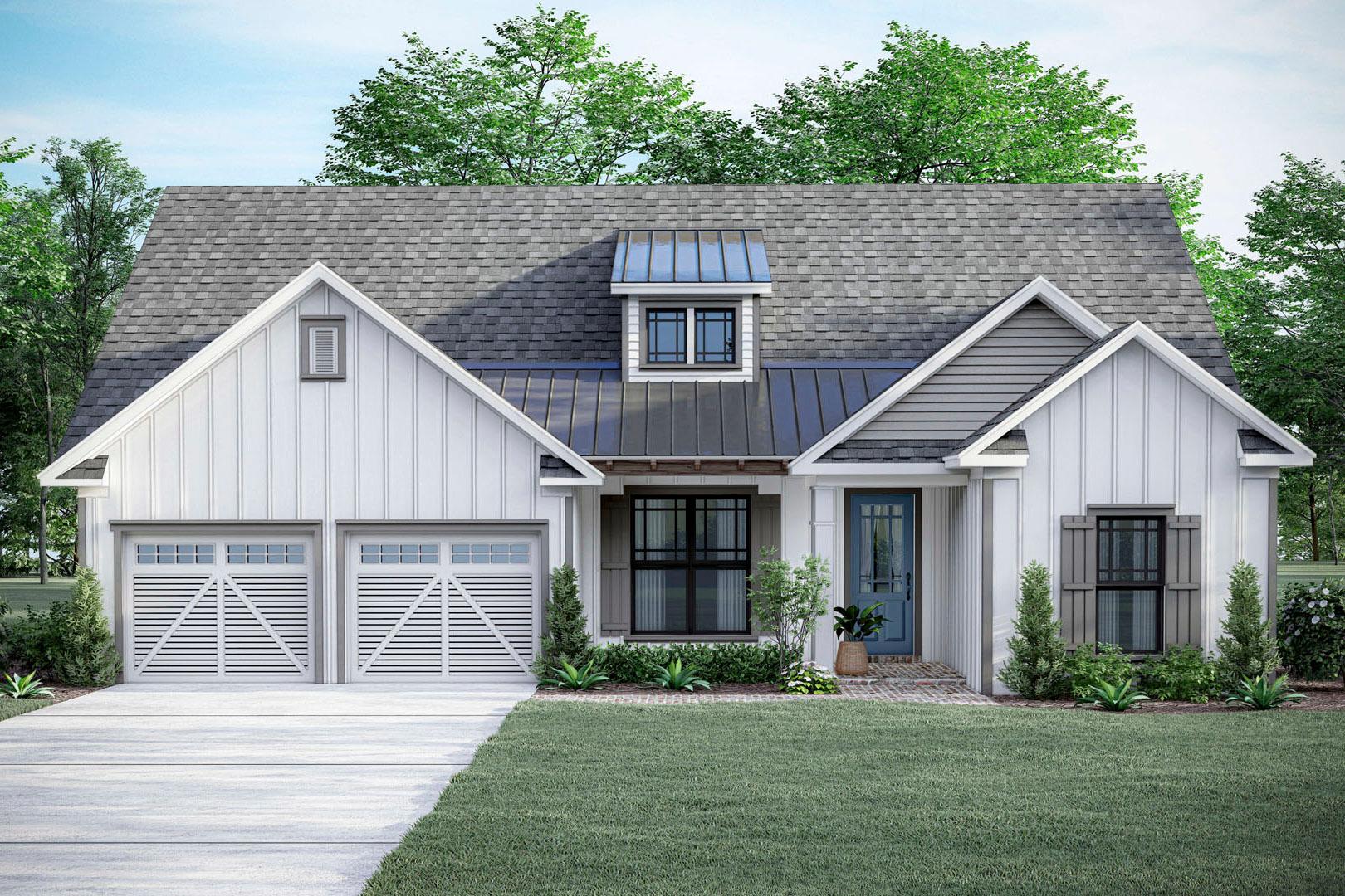 Plan image - 83148DC:Modern Farmhouse House Plan with 4 Bedrooms and 2-Car Garage