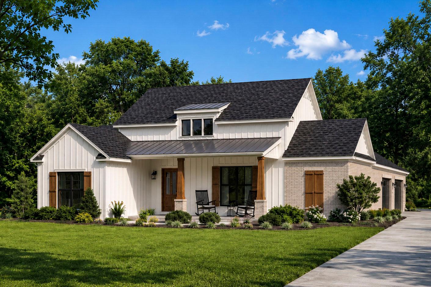 Plan image - 83150DC:Modern Farmhouse House Plan with 3 Bedrooms and 2 Car Garage
