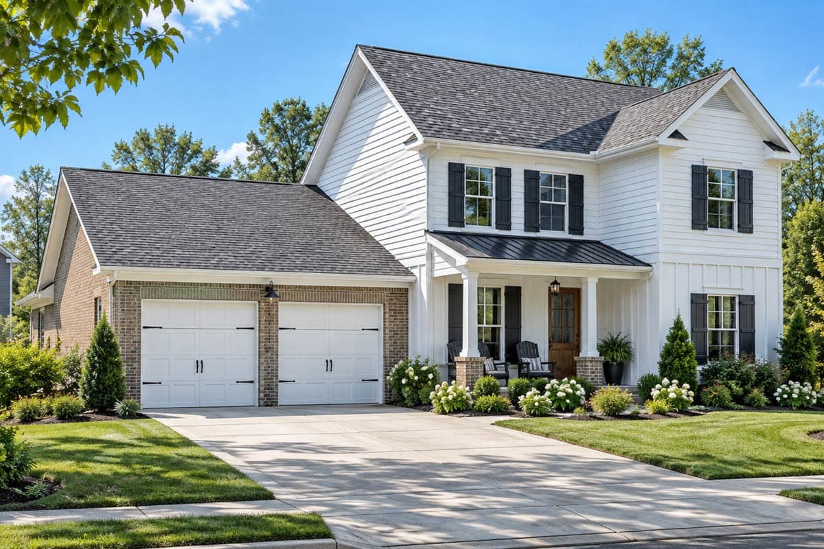 Plan image - 83153DC:Farmhouse House Plan with Four Bedrooms and Two-Car Garage