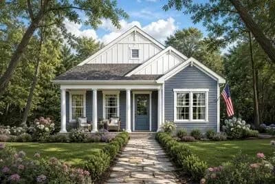 Efficient 2-Bedroom Cottage with Split Bedrooms Under 1000 Sq Ft