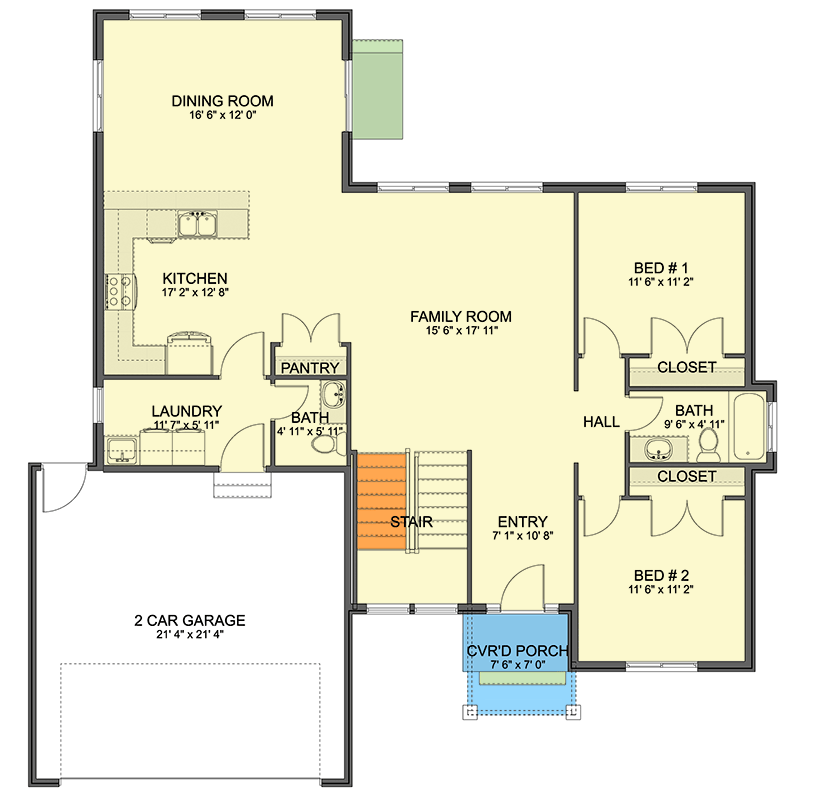 Plan 61773UT: Modern Farmhouse House Plan with 3 Bedrooms and Versatile Bonus Spaces - Floor Plan - Image #39 - Farmhouse, Modern Farmhouse, Ranch, Traditional