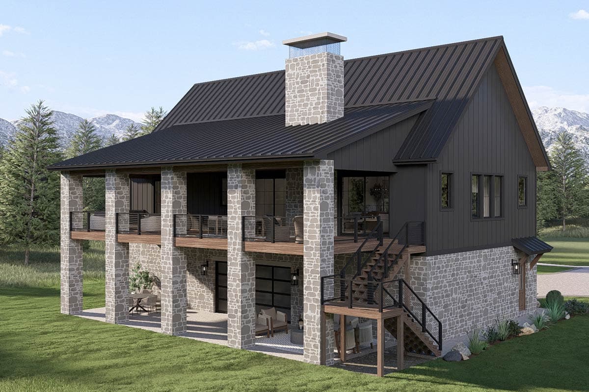Plan 623682DJ: Modern Barndominium Carriage House Plan with Four-Car Garage - Image #4 - Barndominium, Carriage, Country, Craftsman, Farmhouse, Modern Farmhouse