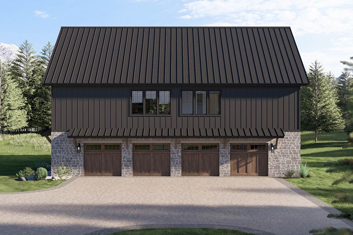Plan 623682DJ: Modern Barndominium Carriage House Plan with Four-Car Garage - Image #7 - Barndominium, Carriage, Country, Craftsman, Farmhouse, Modern Farmhouse