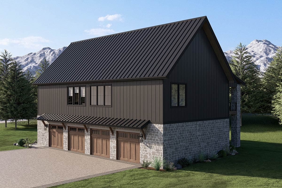 Plan 623682DJ: Modern Barndominium Carriage House Plan with Four-Car Garage - Image #6 - Barndominium, Carriage, Country, Craftsman, Farmhouse, Modern Farmhouse