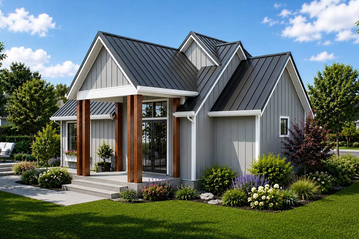 Plan 69928AM: Charming Modern Farmhouse Cottage House Plan with One Bedroom - Image #2 - Cottage, Country, Farmhouse, Modern Farmhouse