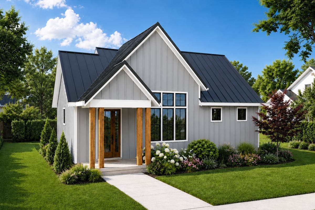 Plan image - 69928AM:Charming Modern Farmhouse Cottage House Plan with One Bedroom