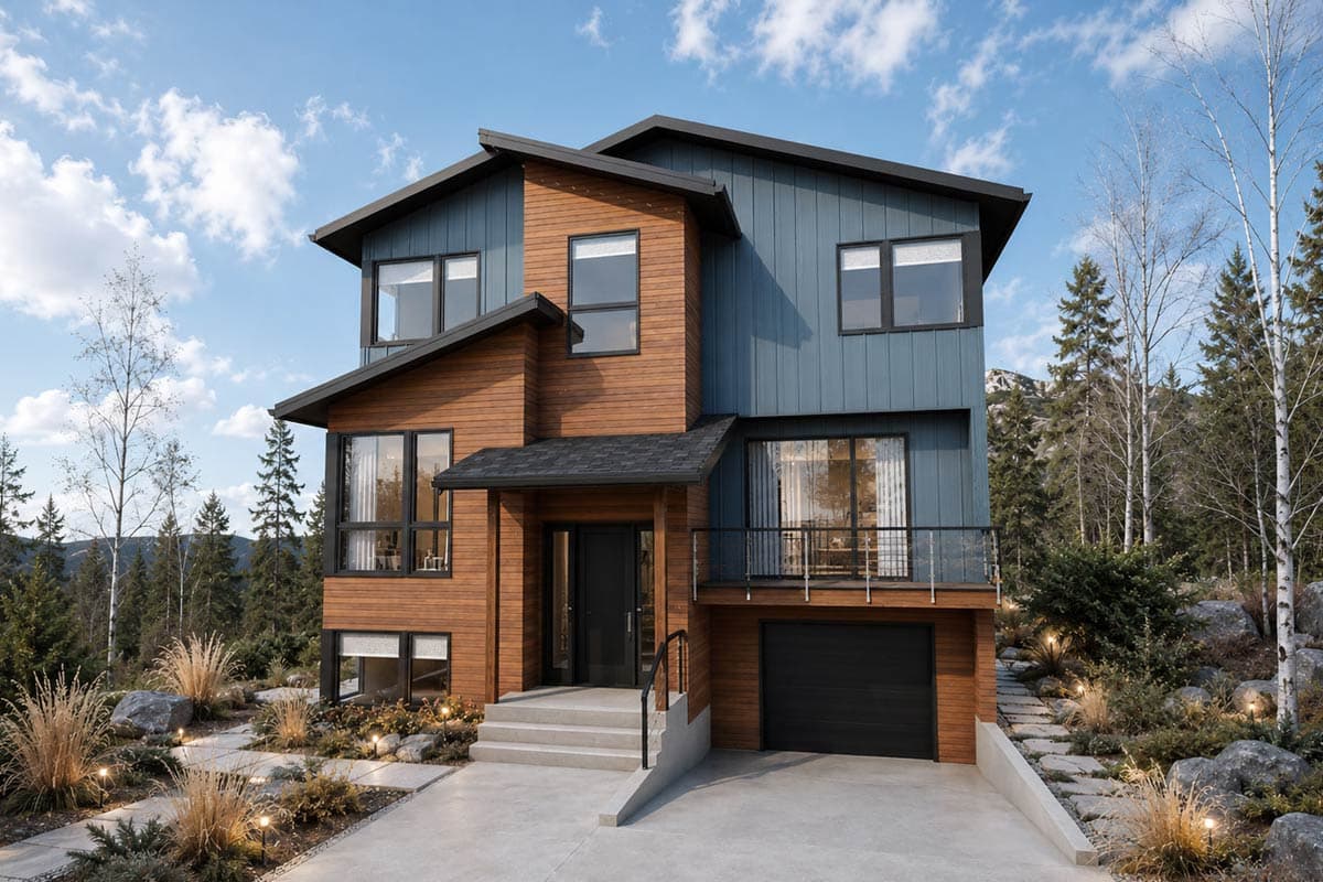 Plan 69931AM: Contemporary Four Bedroom Mountain House Plan with Attached Garage - Image #2 - Contemporary, Modern, Mountain