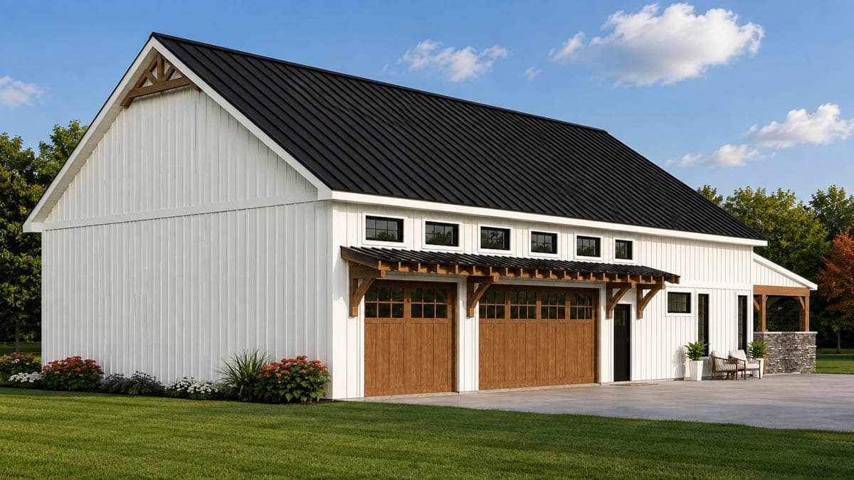 Plan 135479GRA: Modern Barndominium House Plan with 3 Bedrooms and Expansive Outdoor Kitchen - Image #5 - Barndominium, Country, Craftsman, New American