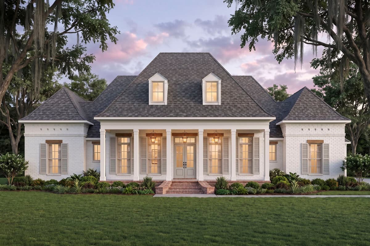 Plan image - 56576SM:Elegant Acadian House Plan with Four Bedrooms and Three-Car Garage