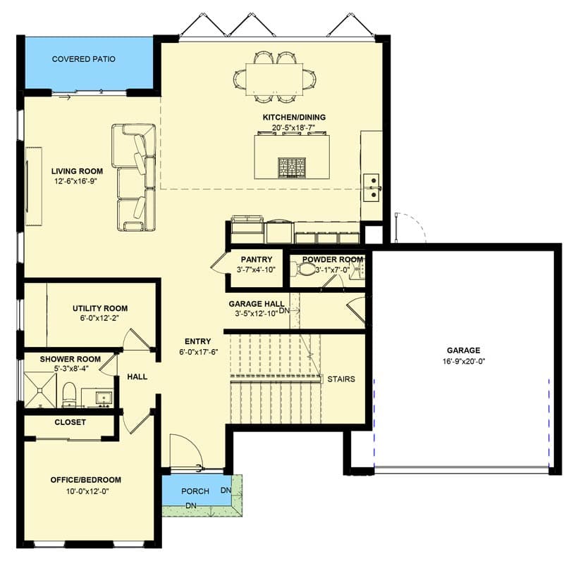 Plan 590002BCA: Contemporary Modern House Plan with 4 Bedrooms and Attached Garage - Floor Plan - Image #7 - Contemporary, Modern
