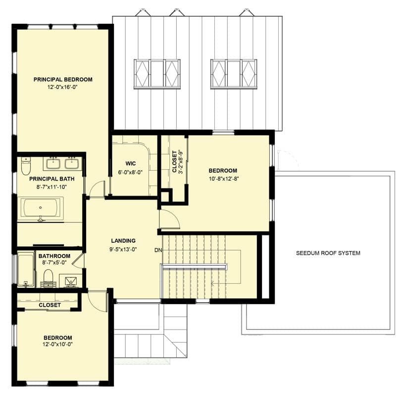 Plan 590002BCA: Contemporary Modern House Plan with 4 Bedrooms and Attached Garage - Floor Plan - Image #8 - Contemporary, Modern