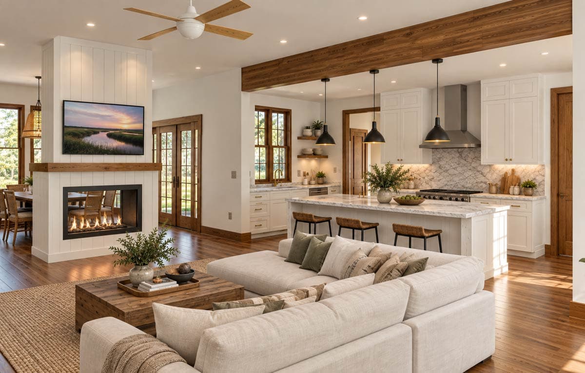 Plan 590003BCA: Charming Three Bedroom Southern Craftsman Cottage House Plan - Image #3 - Cottage, Craftsman, Southern, Traditional