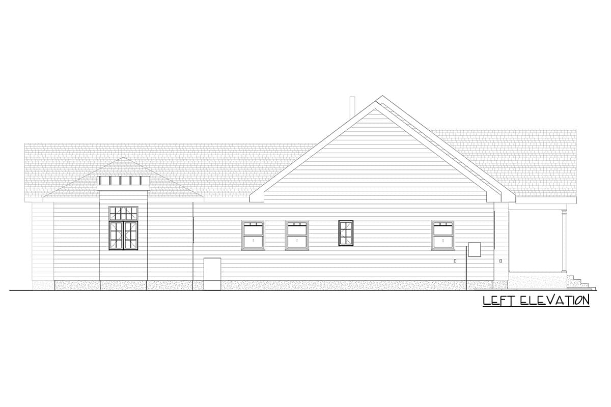 Plan 590003BCA: Charming Three Bedroom Southern Craftsman Cottage House Plan - Image #8 - Cottage, Craftsman, Southern, Traditional